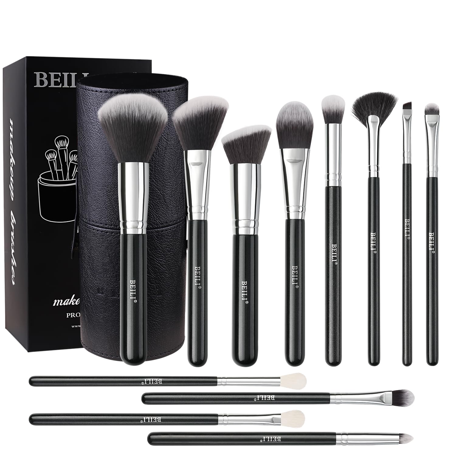 BEILI Makeup Brushes 12pcs Makeup Brushes Set with Holder Premium